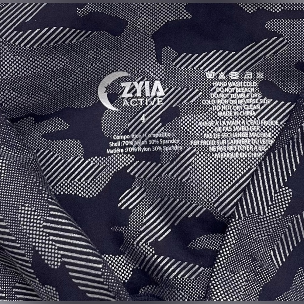 ZYIA Silver Navy Camo Supreme Hi-Rise 7/8 Leggings 4 - Picture 7 of 7